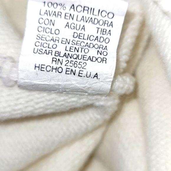 Protegé Collection Vintage Knit Texture Ivory White Grey Pullover Sweater Size L - Picture 8 of 15